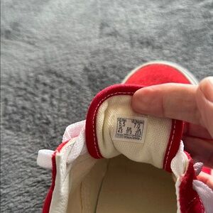 Vans Red and White Sneakers Classic Style